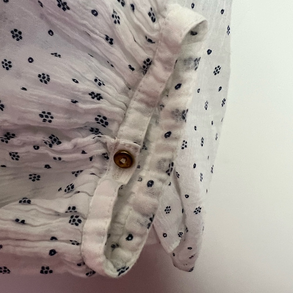 Ulla Johnson Fabienne Peasant Blouse White Blue Foulard Dot Print Quiet Luxury - Picture 10 of 14